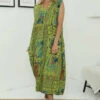 Bellona V-Neck Print Dress Olive -Kitandkaboodal Store IMG 7789 3eaa6d37 c088 4a5d ad0b 02b98646f58d