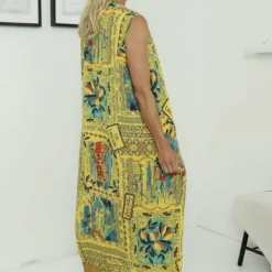 Bellona V-Neck Print Dress Yellow 9 Bellona V-Neck Print Dress Yellow -Kitandkaboodal Store IMG 7804 941217aa 0854 4950 a63c 9e8a76e8a7eb