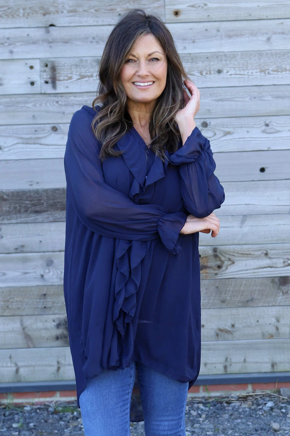 Dorota Shirt Tunic Navy 4 Dorota Shirt Tunic Navy - Image 2