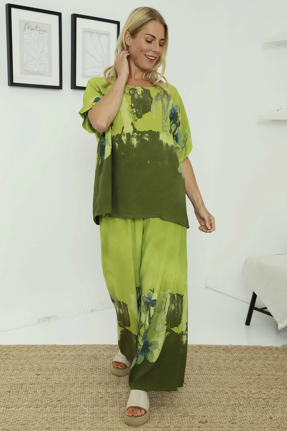 Aksana Wide Leg Trousers Olive 4 Aksana Wide Leg Trousers Olive - Image 2