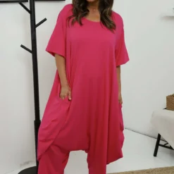 Everlee Cotton Jumpsuit Fuchsia