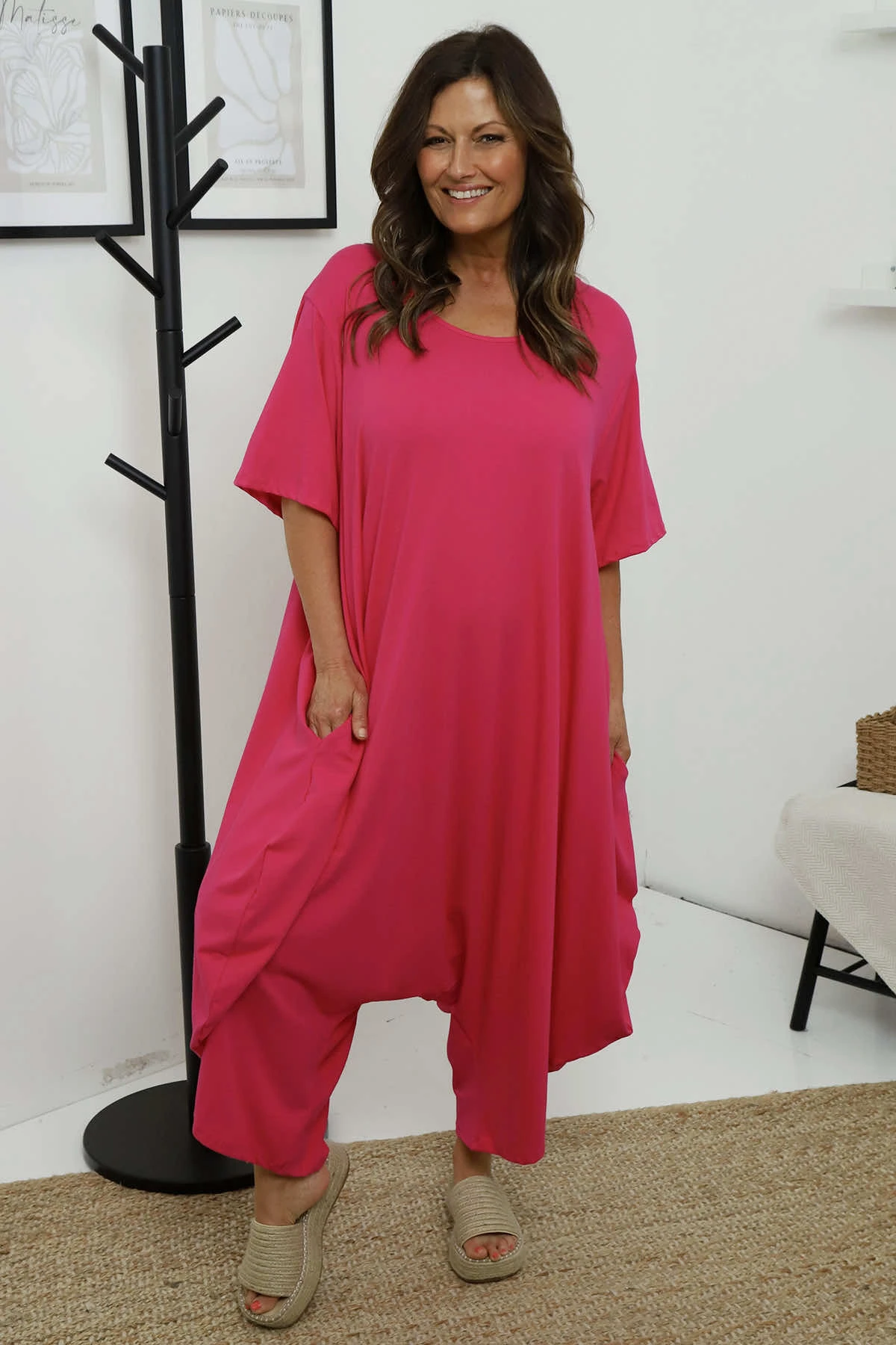 Everlee Cotton Jumpsuit Fuchsia 3 Everlee Cotton Jumpsuit Fuchsia