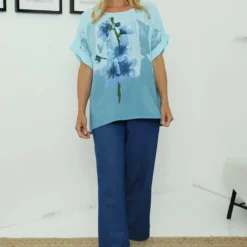 Agnetha Print Top Light Blue -Kitandkaboodal Store IMG 7909 bc7c0a50 5442 41be a011 4ebf3e31eed1