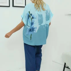 Agnetha Print Top Light Blue -Kitandkaboodal Store IMG 7913 62dbda8b 1532 462b 8dd4 7b4a6ae4138a