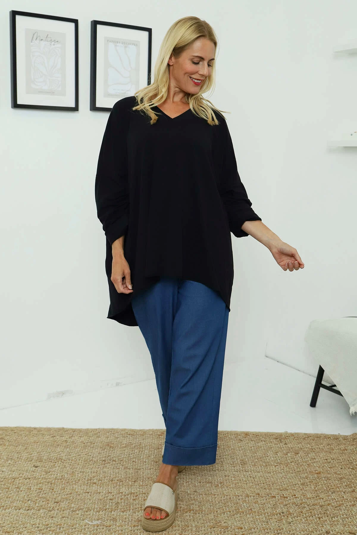 Maritza Slouch Cotton Top Black 4 Maritza Slouch Cotton Top Black - Image 2