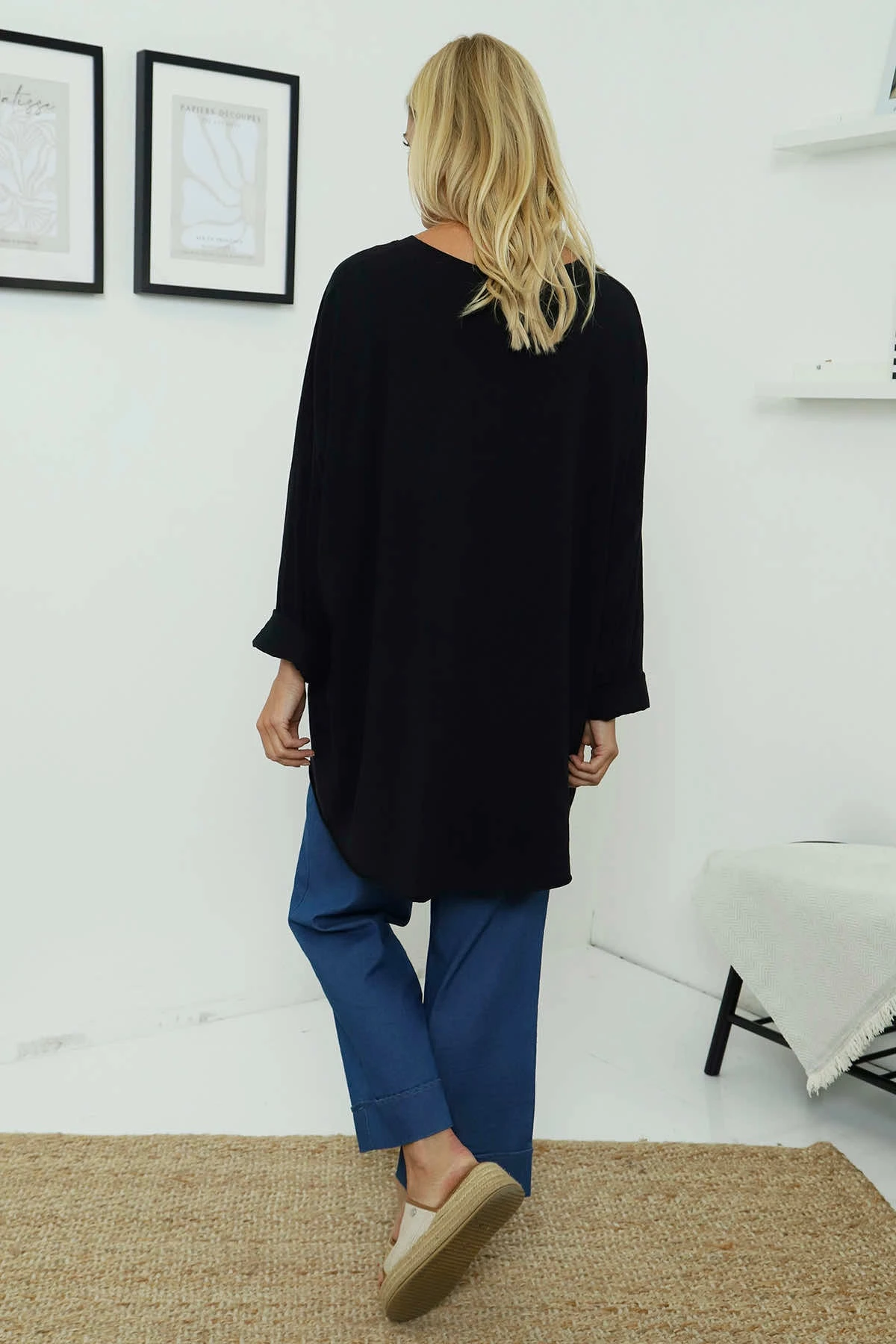 Maritza Slouch Cotton Top Black 6 Maritza Slouch Cotton Top Black - Image 4