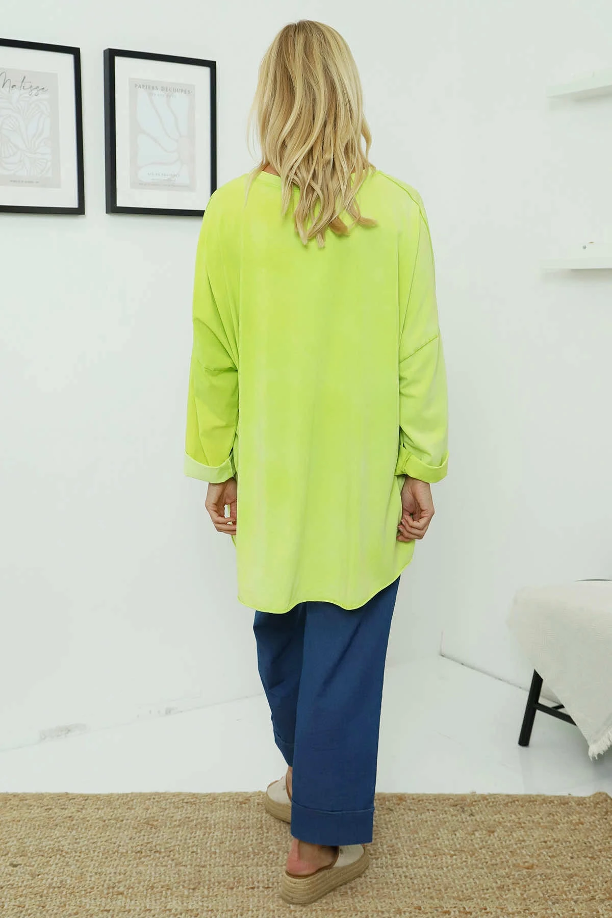 Maritza Slouch Cotton Top Lime 6 Maritza Slouch Cotton Top Lime - Image 4