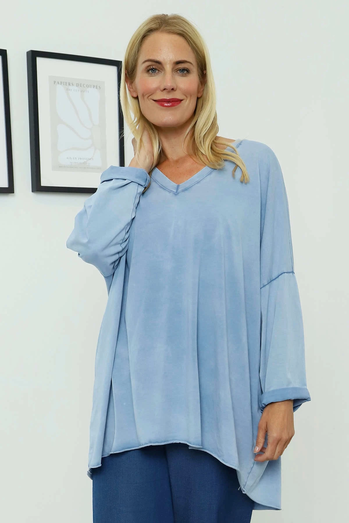 Maritza Slouch Cotton Top Blue 3 Maritza Slouch Cotton Top Blue