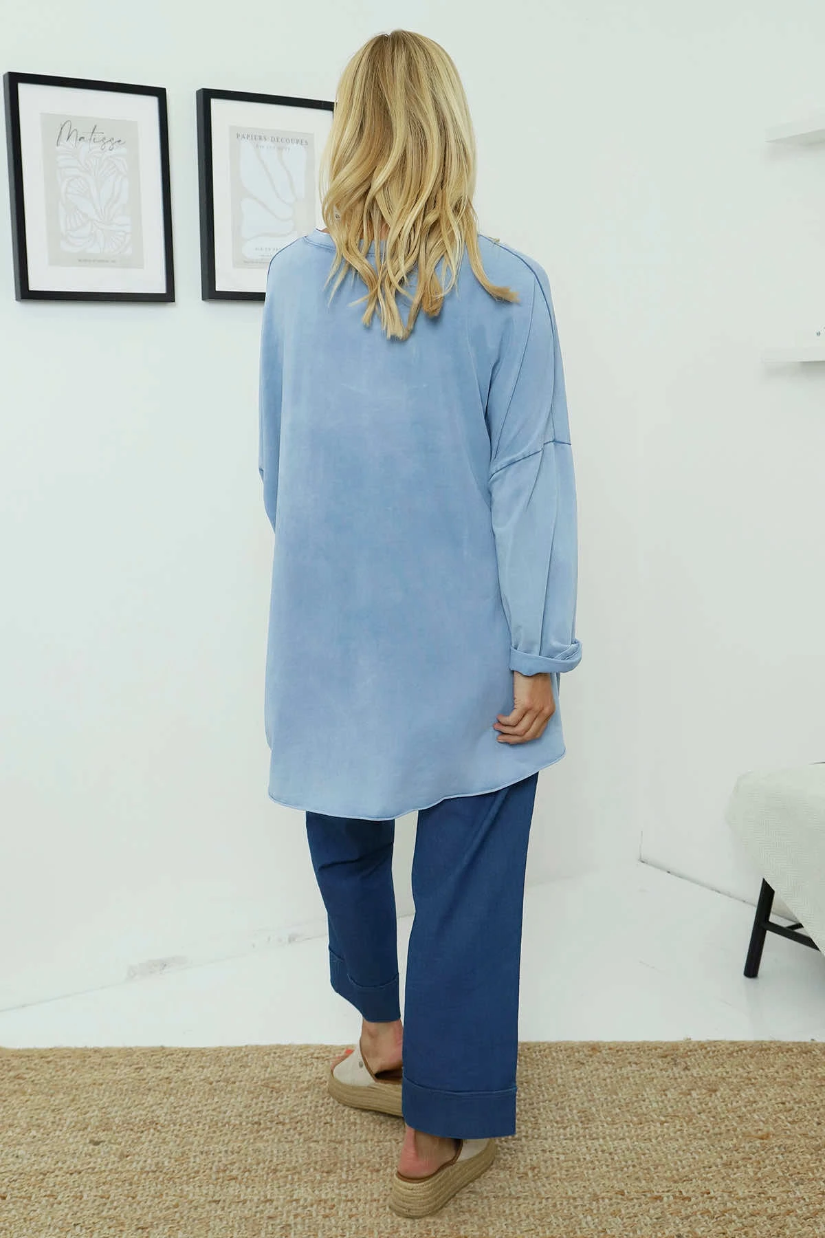 Maritza Slouch Cotton Top Blue 6 Maritza Slouch Cotton Top Blue - Image 4