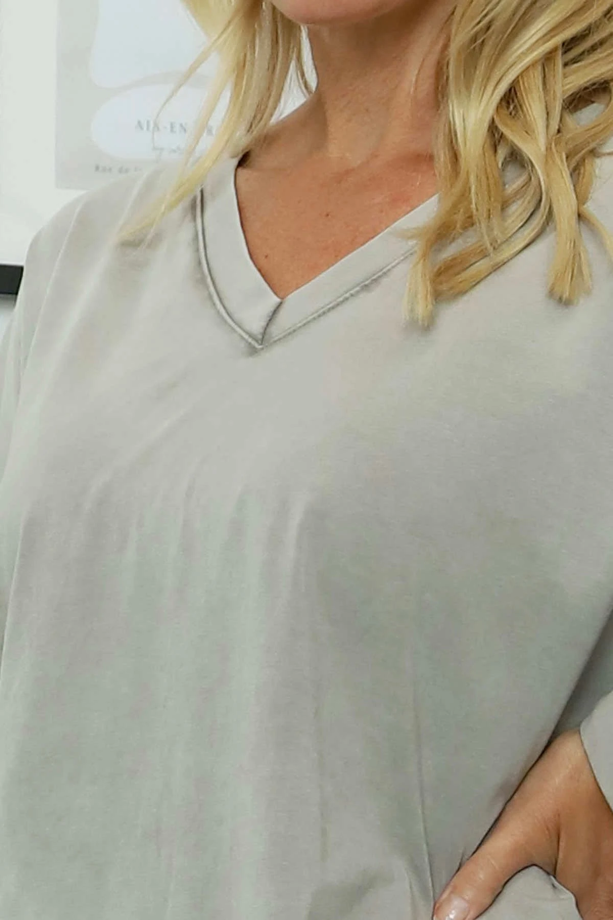 Maritza Slouch Cotton Top Grey 5 Maritza Slouch Cotton Top Grey - Image 3