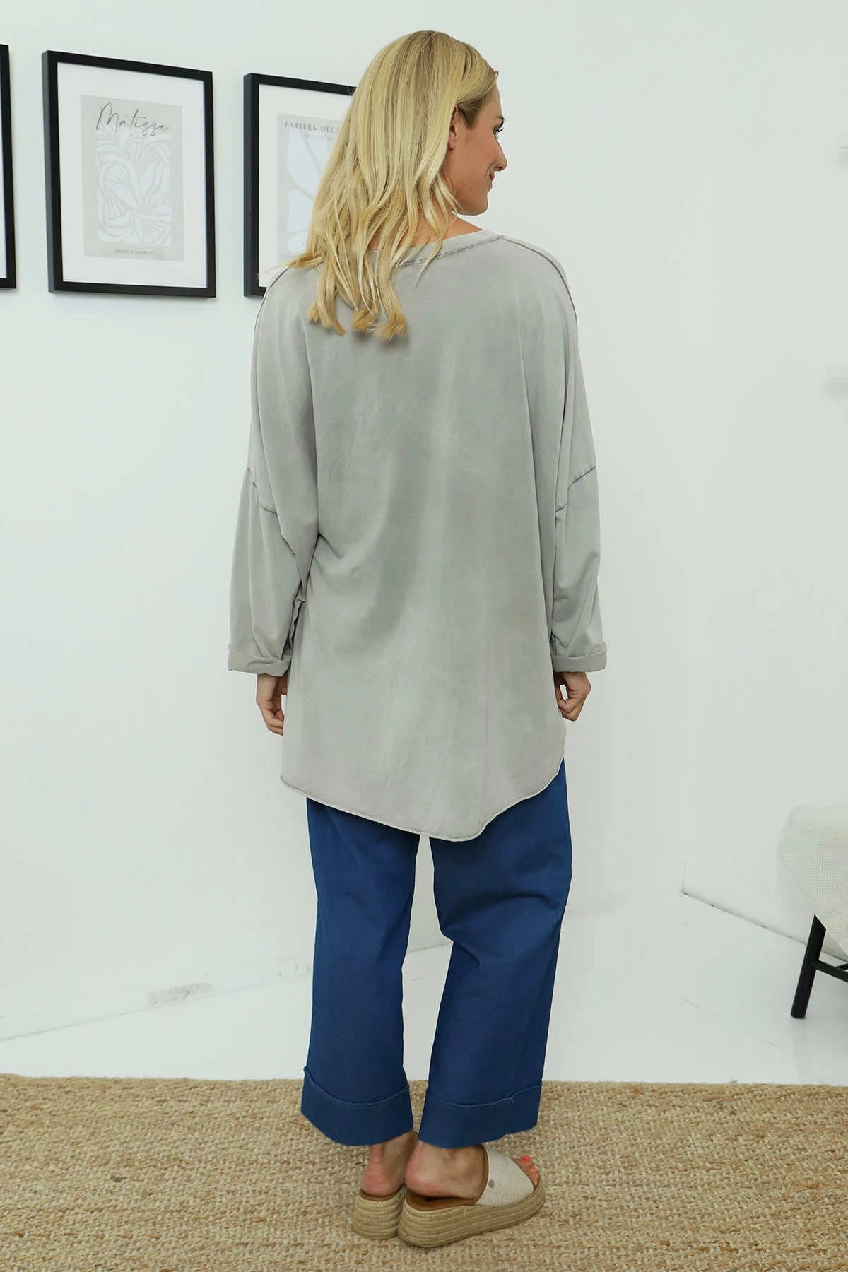 Maritza Slouch Cotton Top Grey 6 Maritza Slouch Cotton Top Grey - Image 4