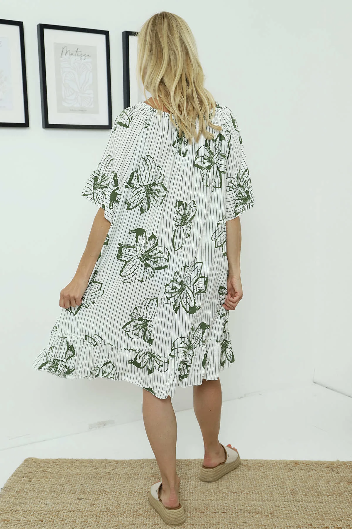 Fabiola Print Bardot Tunic Khaki 6 Fabiola Print Bardot Tunic Khaki - Image 4