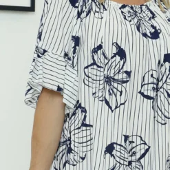 Fabiola Print Bardot Tunic Navy 8 Fabiola Print Bardot Tunic Navy -Kitandkaboodal Store IMG 8033 919f9180 eef5 4450 a40c b47aa6f497ea