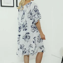 Fabiola Print Bardot Tunic Navy 9 Fabiola Print Bardot Tunic Navy -Kitandkaboodal Store IMG 8035 045b8bb6 3ccf 4229 a357 d42aa42bae87