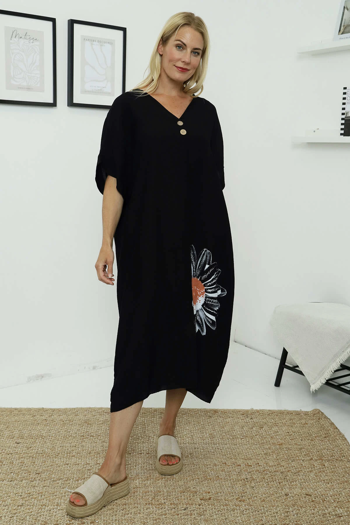 Bernadetta Flower Dress Black 4 Bernadetta Flower Dress Black - Image 2