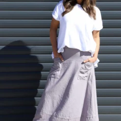 Darana Linen Skirt Mauve