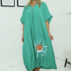 Bernadetta Flower Dress Emerald