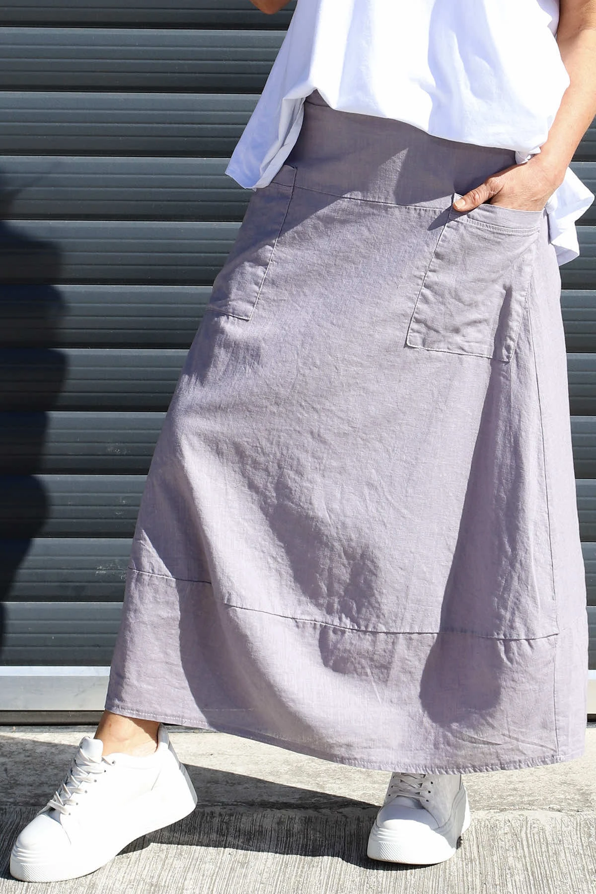 Darana Linen Skirt Mauve 5 Darana Linen Skirt Mauve - Image 3
