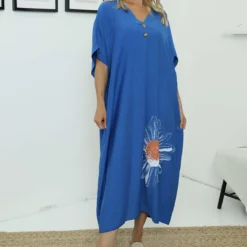 Bernadetta Flower Dress Cobalt