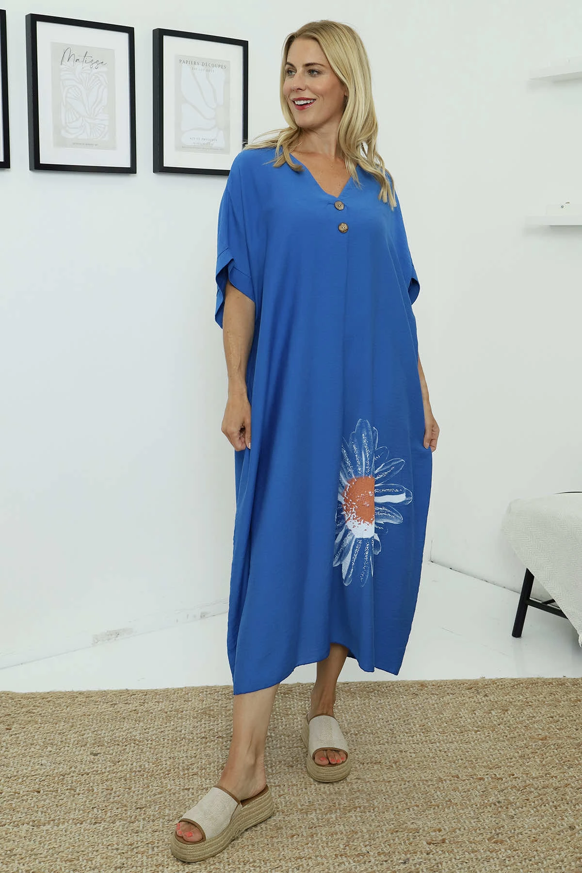 Bernadetta Flower Dress Cobalt 3 Bernadetta Flower Dress Cobalt