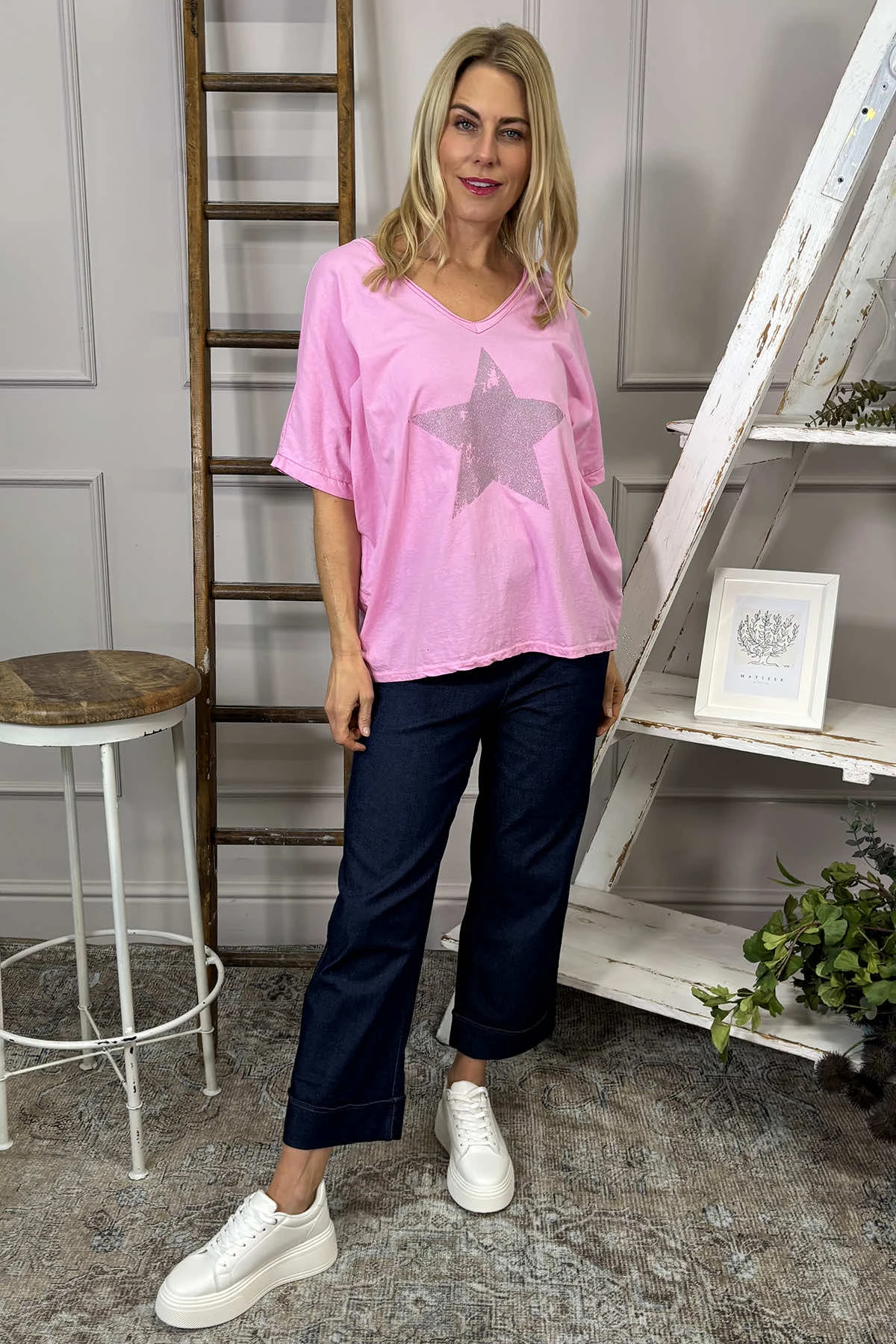 Imani Star Cotton Tee Fuchsia 3 Imani Star Cotton Tee Fuchsia