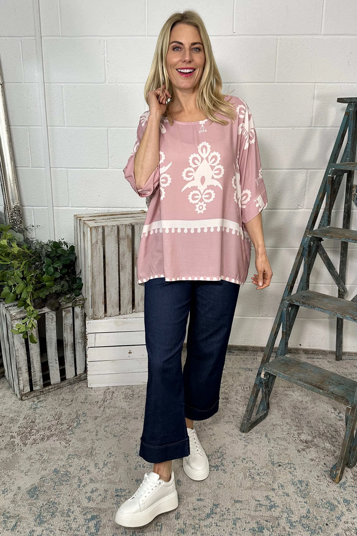 Pixie Print Top Pink 5 Pixie Print Top Pink - Image 3