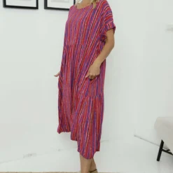 Romia Stripe Dress Hot Pink 7 Romia Stripe Dress Hot Pink -Kitandkaboodal Store IMG 8094 8f4f4697 eb35 433c a772 43e840475c84