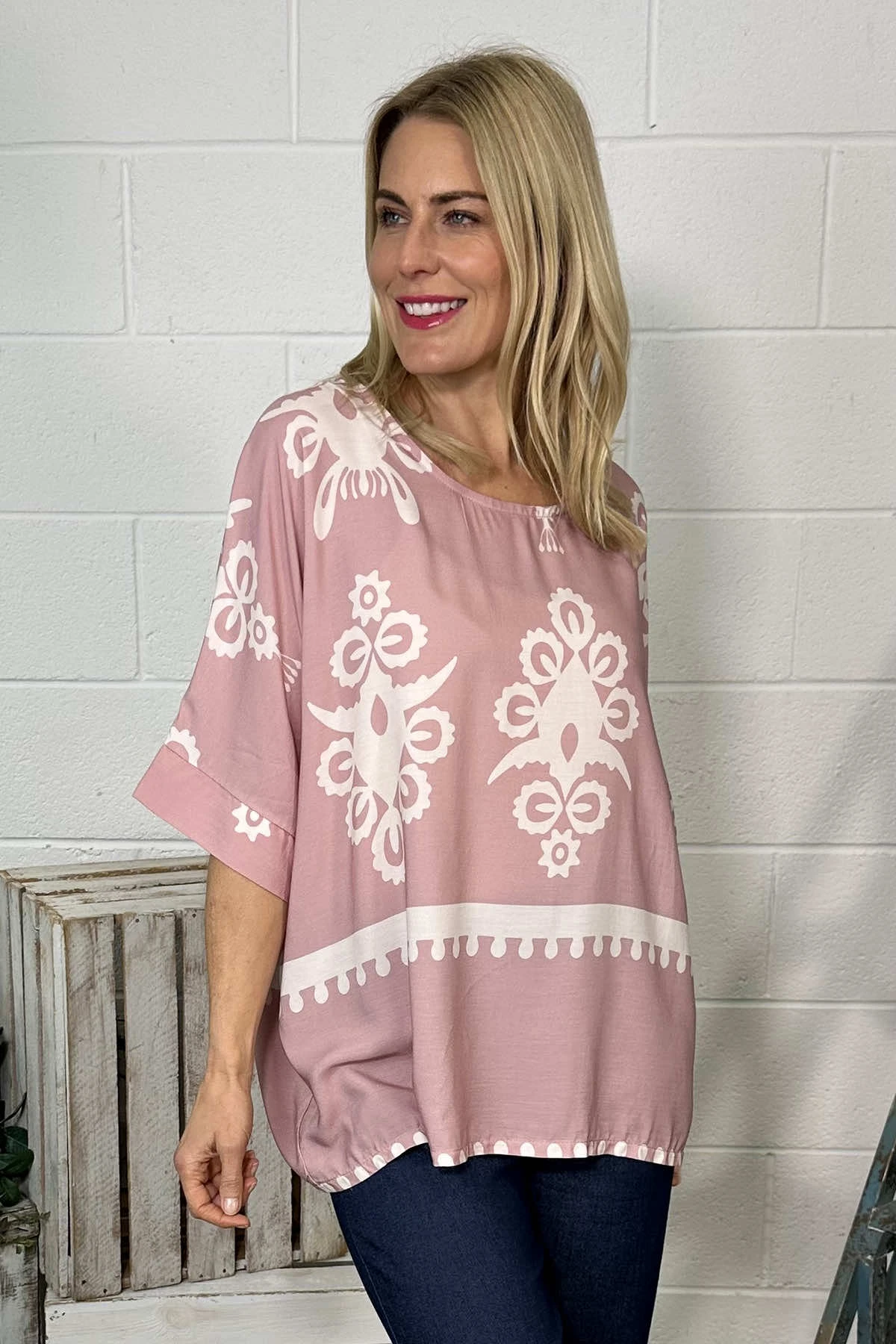 Pixie Print Top Pink 3 Pixie Print Top Pink