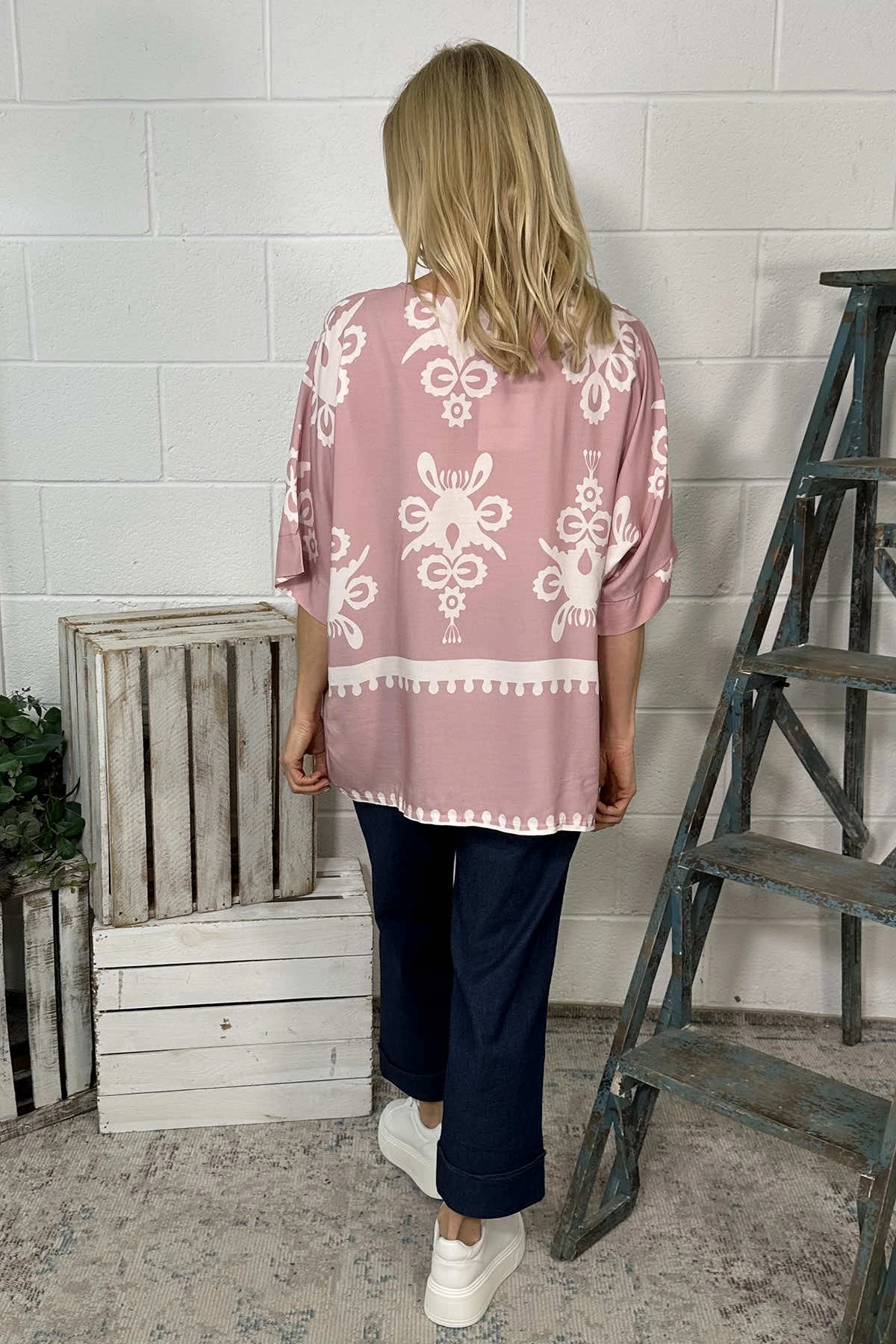 Pixie Print Top Pink 6 Pixie Print Top Pink - Image 4