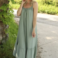 Zennor Strap Dress Khaki