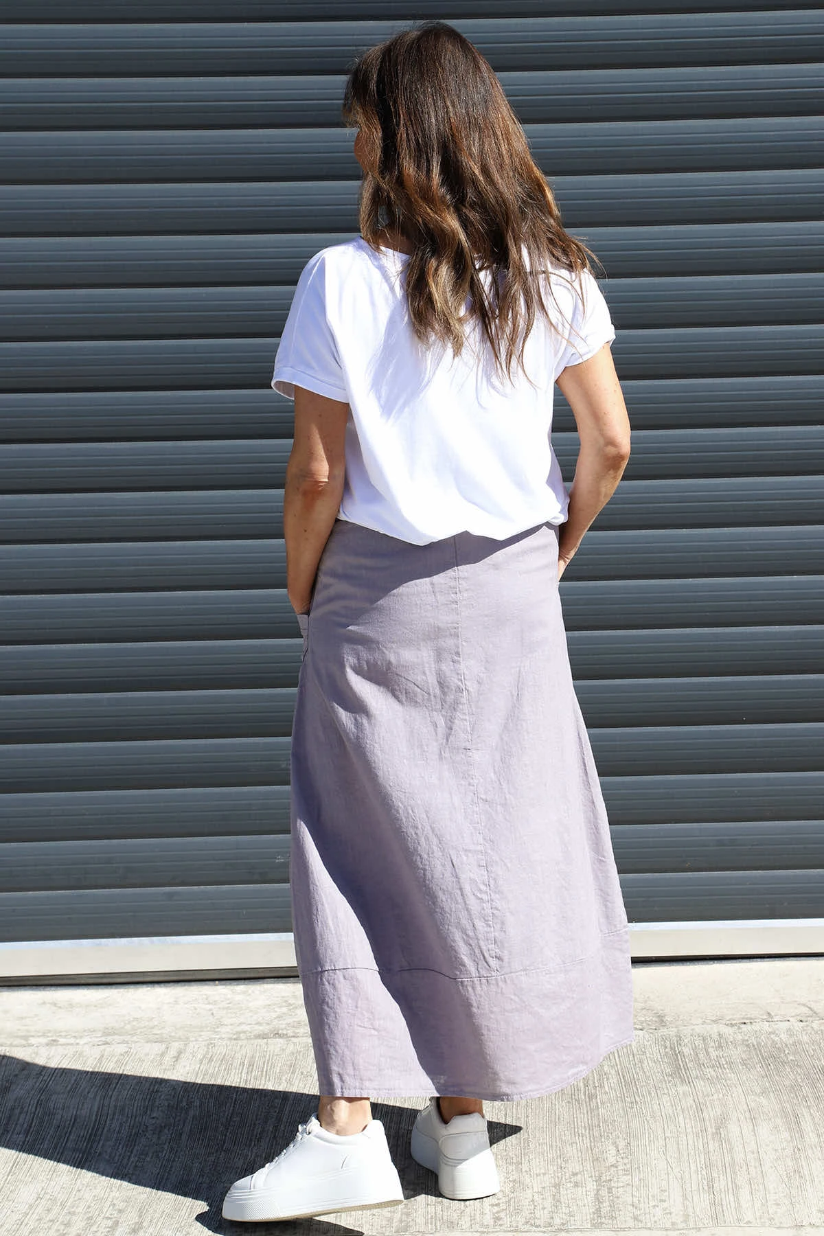Darana Linen Skirt Mauve 6 Darana Linen Skirt Mauve - Image 4