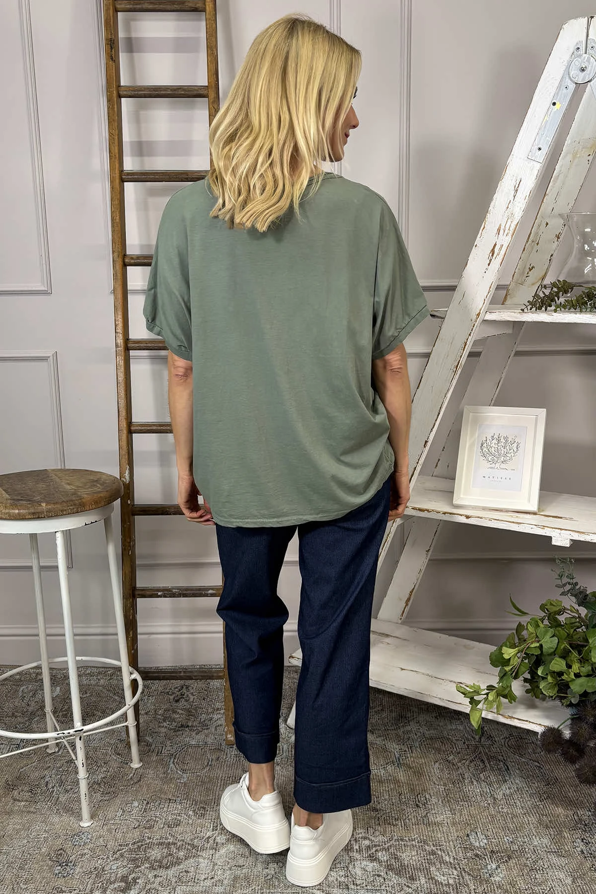 Imani Star Cotton Tee Khaki 6 Imani Star Cotton Tee Khaki - Image 4