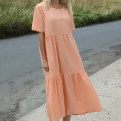 Nova Linen Dress Orange