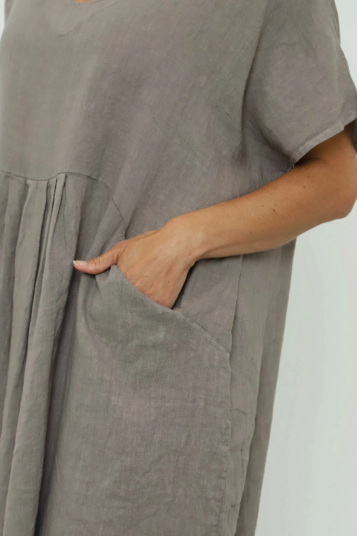 Fenella Linen Dress Mocha 5 Fenella Linen Dress Mocha - Image 3