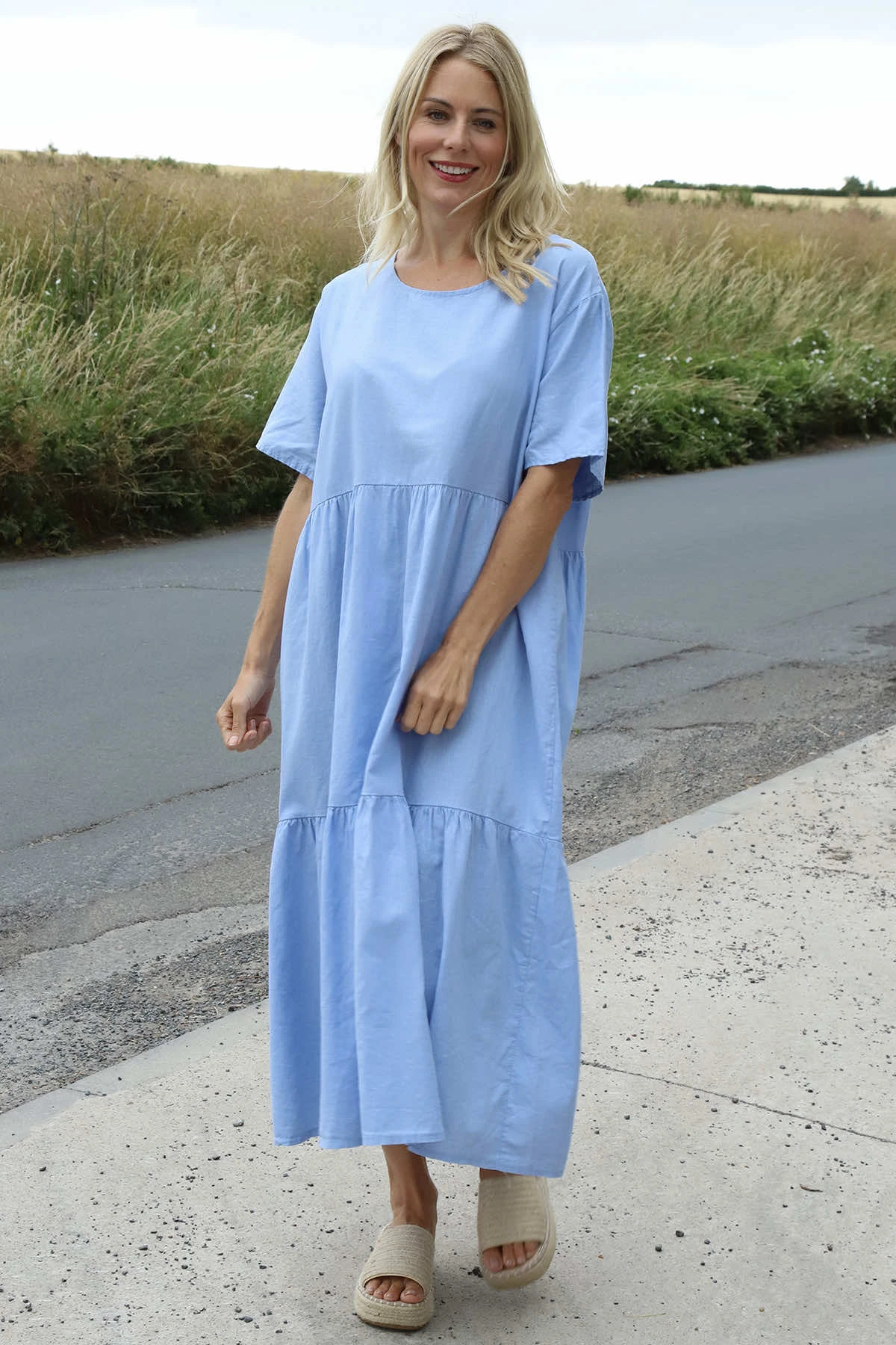 Nova Linen Dress Powder Blue 4 Nova Linen Dress Powder Blue - Image 2