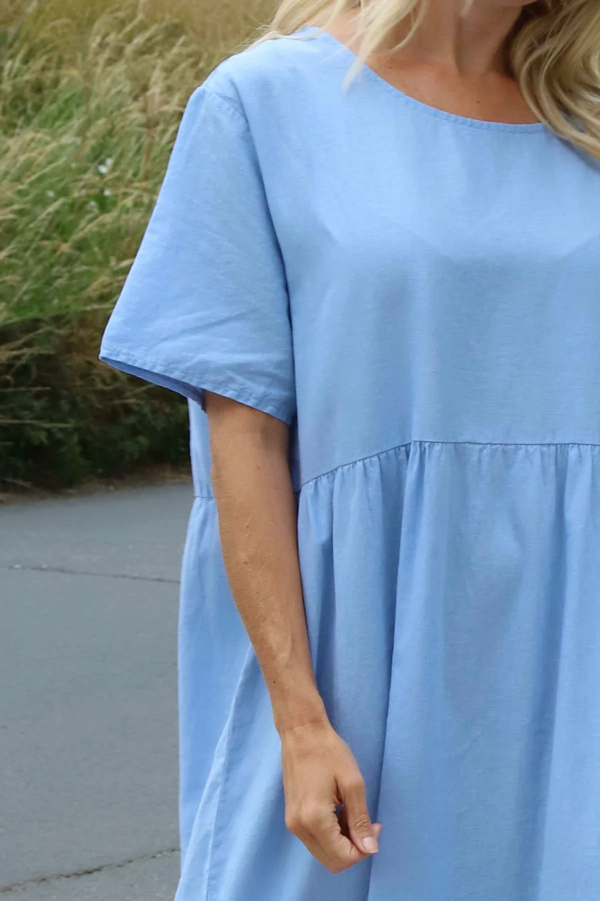 Nova Linen Dress Powder Blue 5 Nova Linen Dress Powder Blue - Image 3