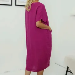 Fenella Linen Dress Purple -Kitandkaboodal Store IMG 8156 82ec40ca 4030 4cf0 93e8 1792f8455c90