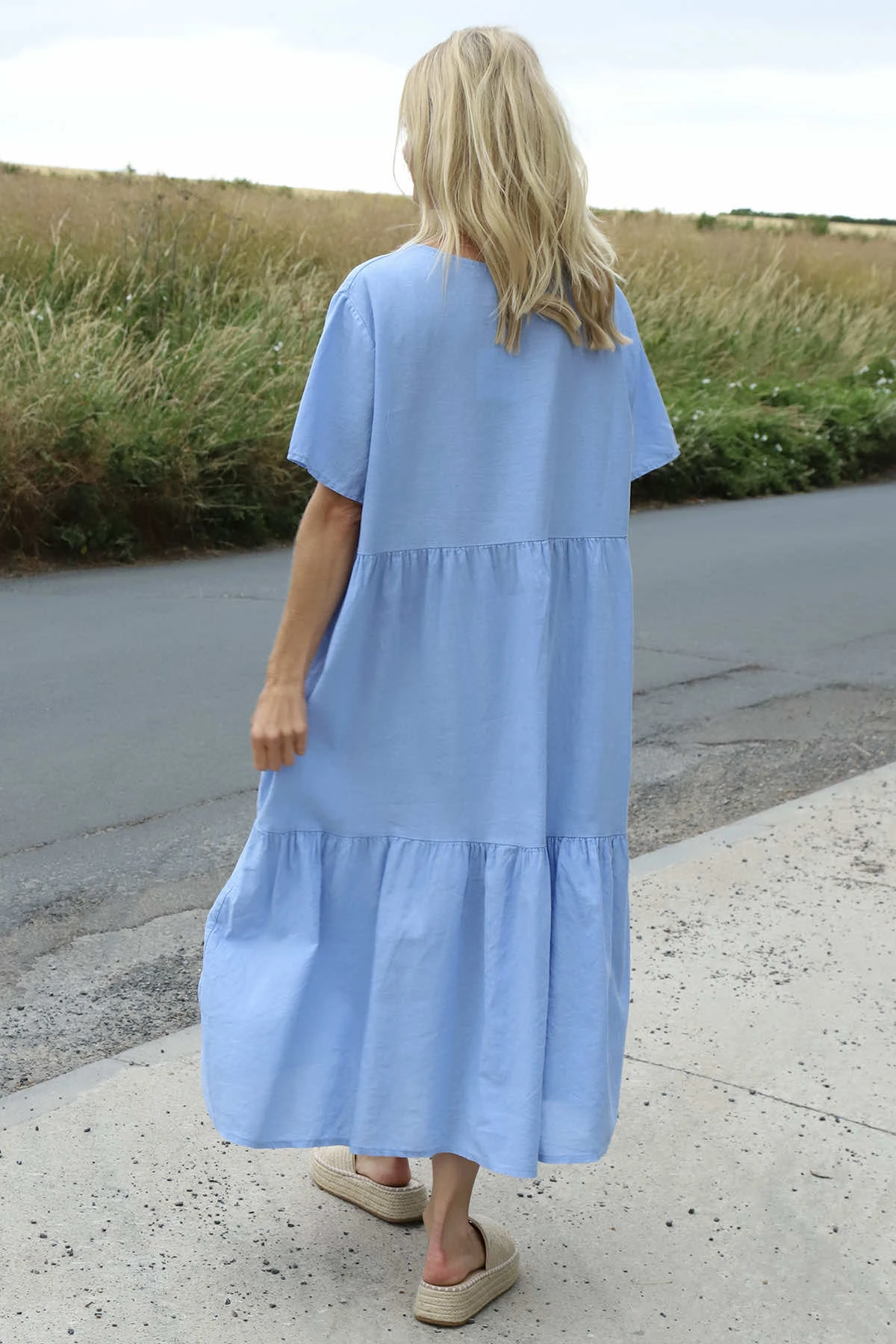 Nova Linen Dress Powder Blue 6 Nova Linen Dress Powder Blue - Image 4