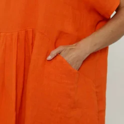 Fenella Linen Dress Orange 8 Fenella Linen Dress Orange -Kitandkaboodal Store IMG 8164 d21d119e 0d2d 4479 a14e dfc0045e9879