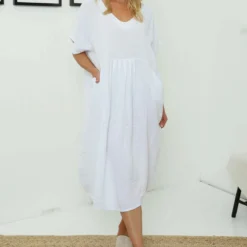 Fenella Linen Dress White 7 Fenella Linen Dress White -Kitandkaboodal Store IMG 8168 6ccc9cbb 7c96 4c53 8fa8 3402316e2579