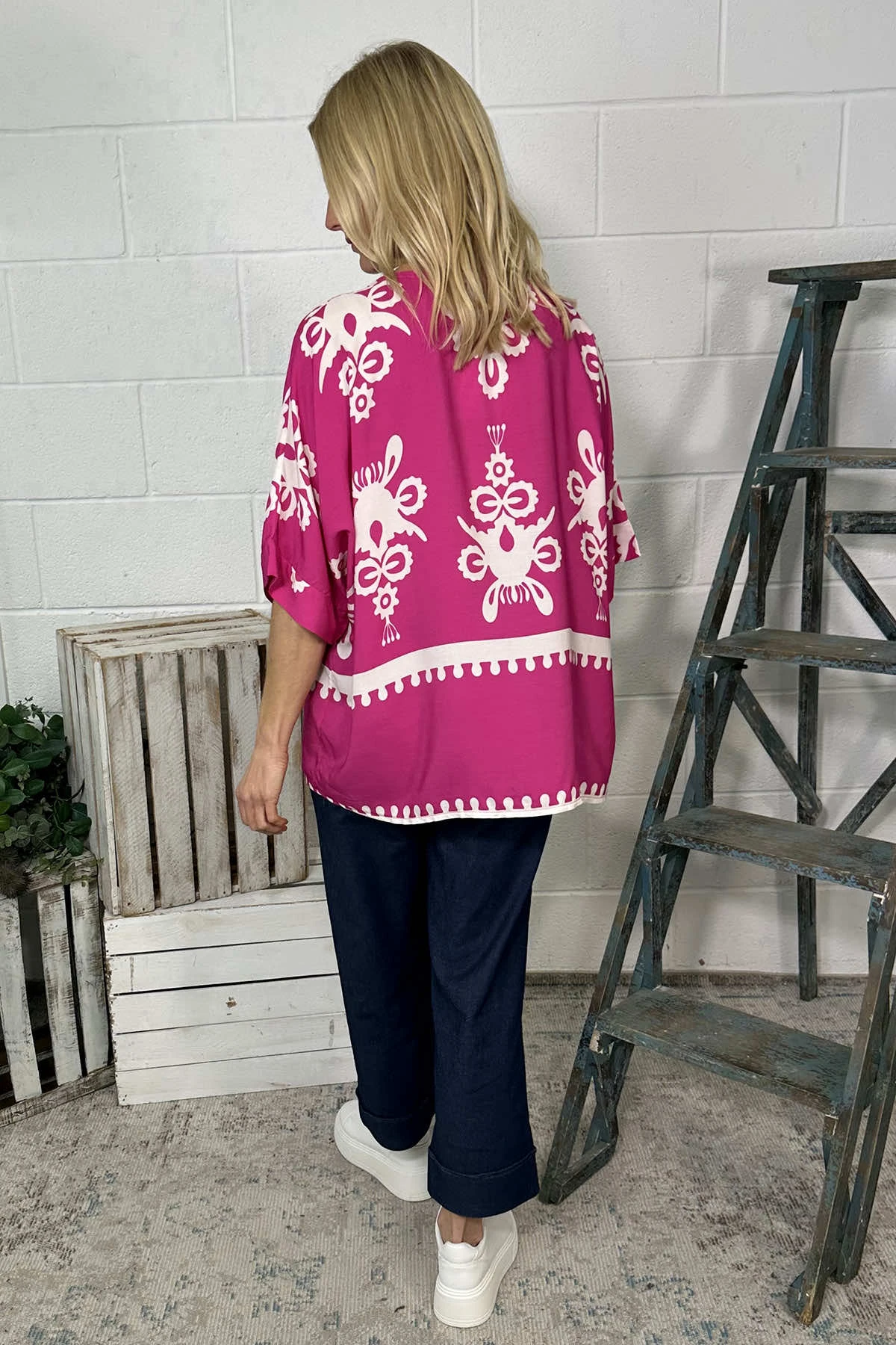 Pixie Print Top Fuchsia 6 Pixie Print Top Fuchsia - Image 4