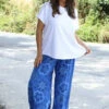 Clovia Floral Print Harem Trousers Cobalt -Kitandkaboodal Store IMG 8169 5ef21e02 34db 41c4 acce 4264039305e4