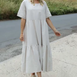 Nova Linen Dress Stone -Kitandkaboodal Store IMG 8171 860ce4d7 81c5 413e 893a 07a13fa402c6