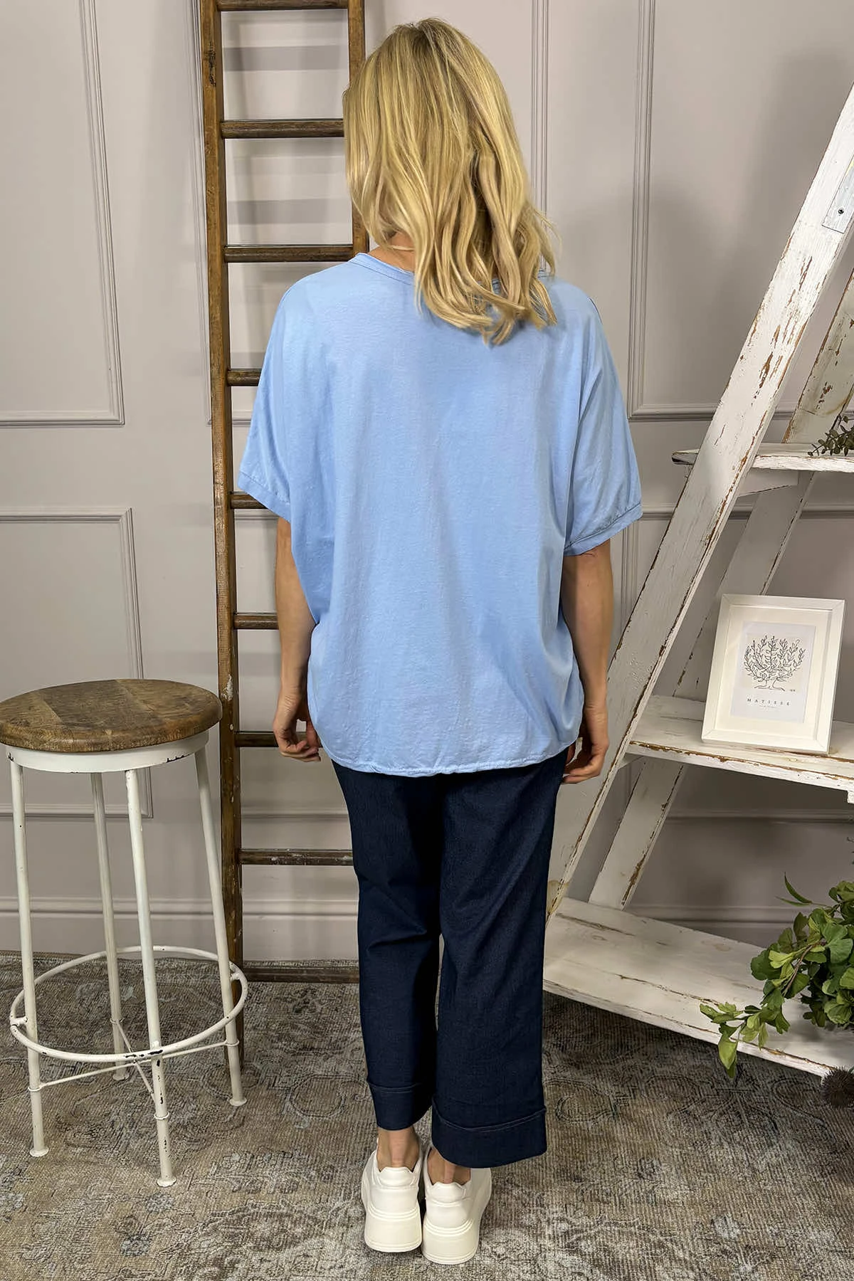 Imani Star Cotton Tee Blue 6 Imani Star Cotton Tee Blue - Image 4