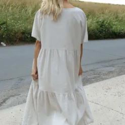 Nova Linen Dress Stone -Kitandkaboodal Store IMG 8190 407c4dbf bac6 4f42 a647 e78469d12aa6