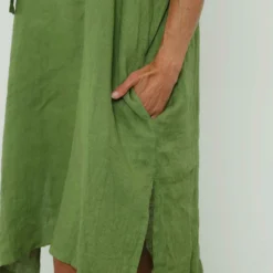 Carlina Hooded Flower Detail Linen Dress Olive 8 Carlina Hooded Flower Detail Linen Dress Olive -Kitandkaboodal Store IMG 8191 62303a22 b340 4c4d b1f4 9e0c4de659d7