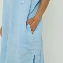 Carlina Hooded Flower Detail Linen Dress Light Blue 9 Carlina Hooded Flower Detail Linen Dress Light Blue -Kitandkaboodal Store IMG 8199 3ac97ba1 322f 4c35 a57f 9a1deca5316e
