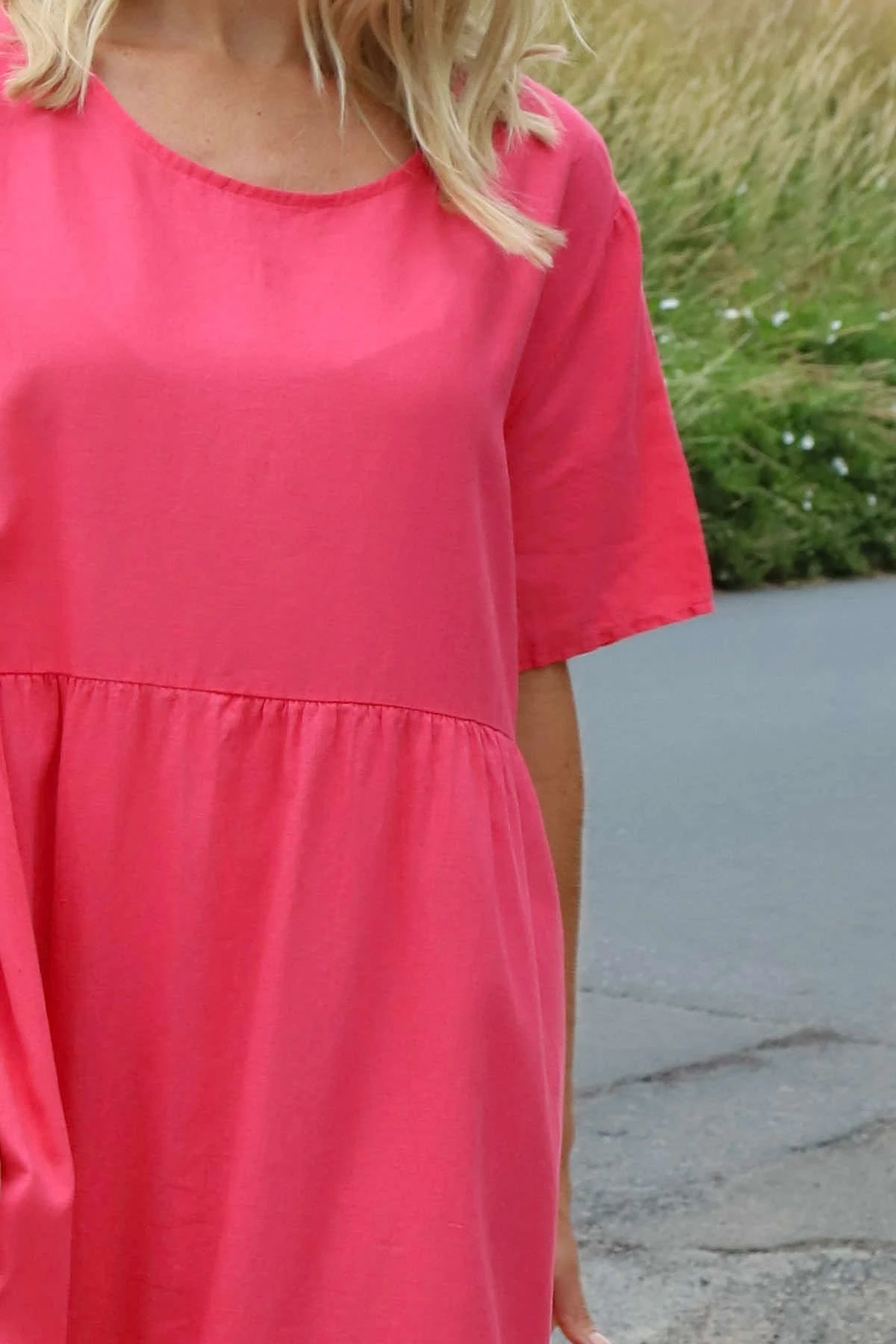 Nova Linen Dress Fuchsia 5 Nova Linen Dress Fuchsia - Image 3