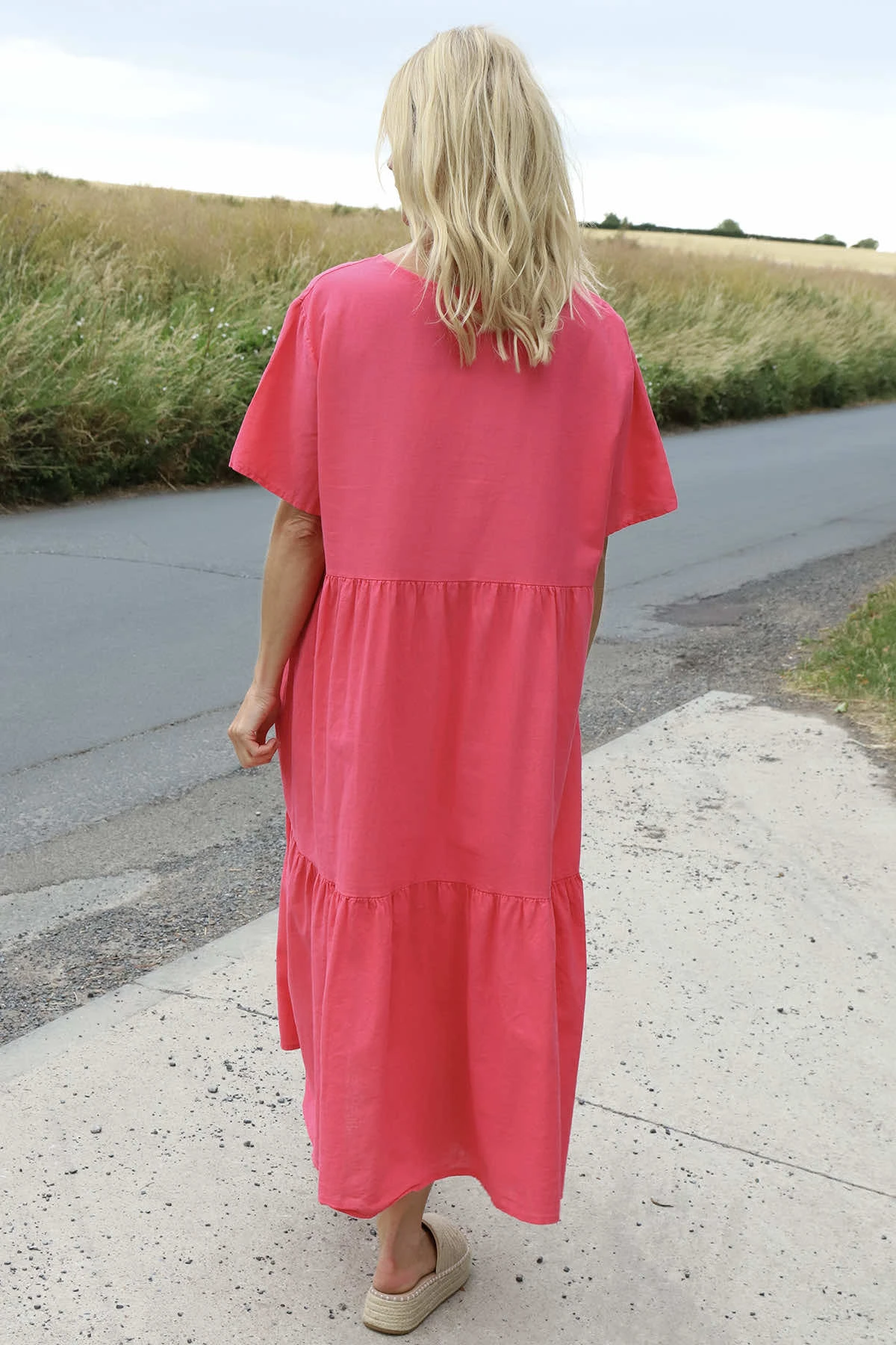 Nova Linen Dress Fuchsia 6 Nova Linen Dress Fuchsia - Image 4
