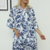 Erasto Print Tunic Navy